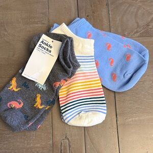Old Navy Fun Casual Socks - Gray, Blue, and Multicolor